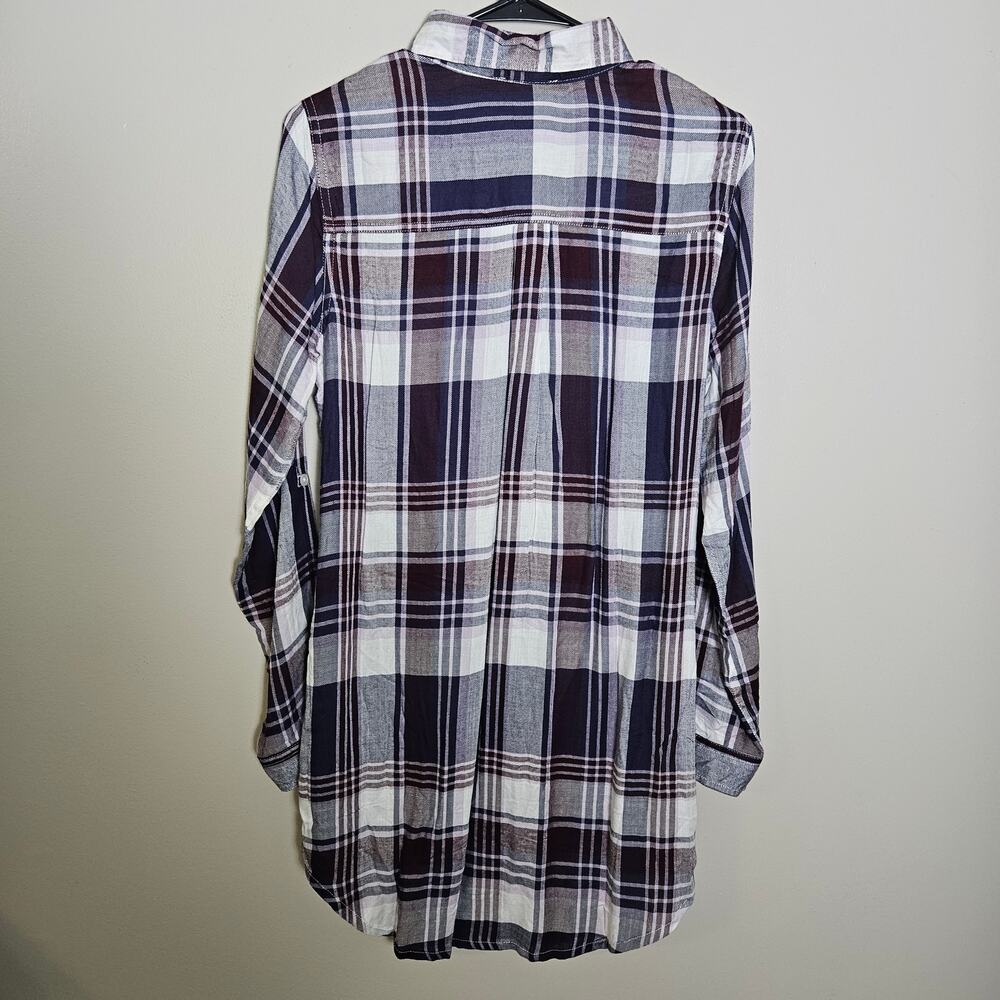 Silver Jeans Plaid Lightweight Button Down Tunic … - image 8
